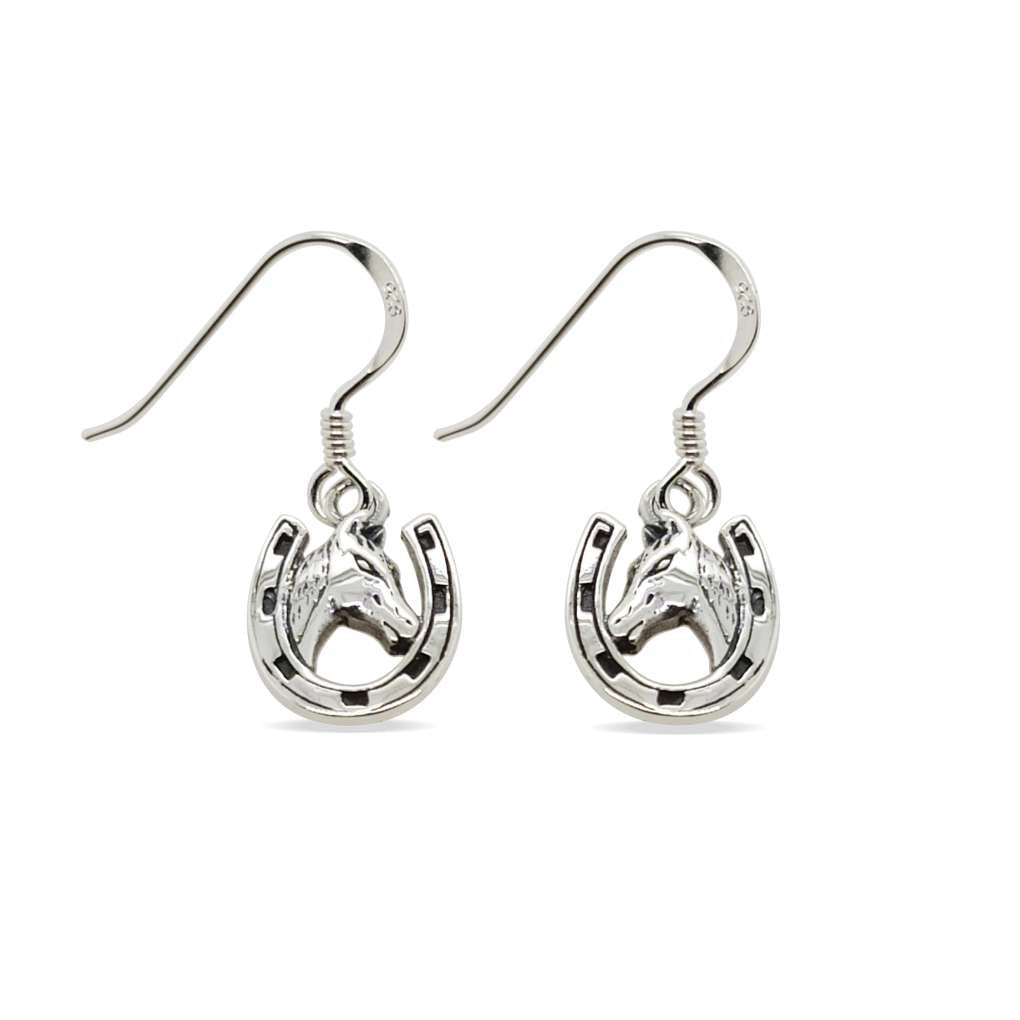 MCJ Earrings S/S Horse In Horseshoe