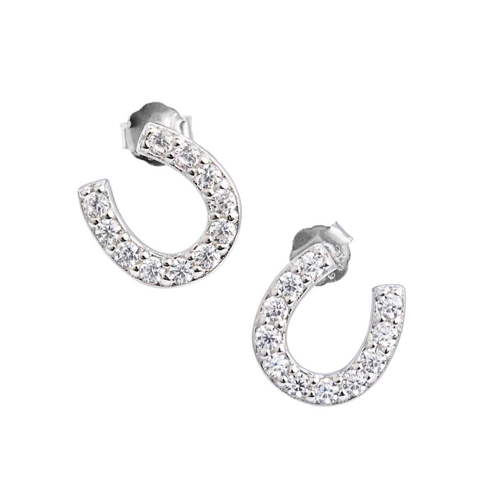 MCJ Earrings Studs S/S & CZ Horseshoe