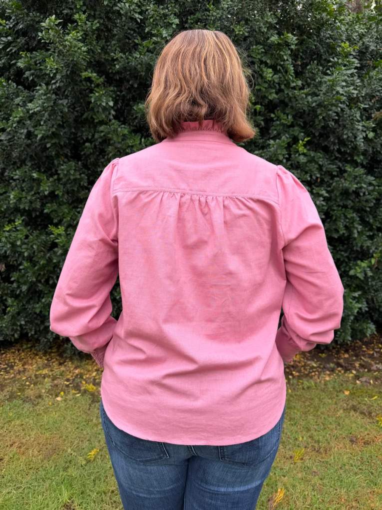 Grovers Ladies Elise Dusty Pink Ruffle Blouse