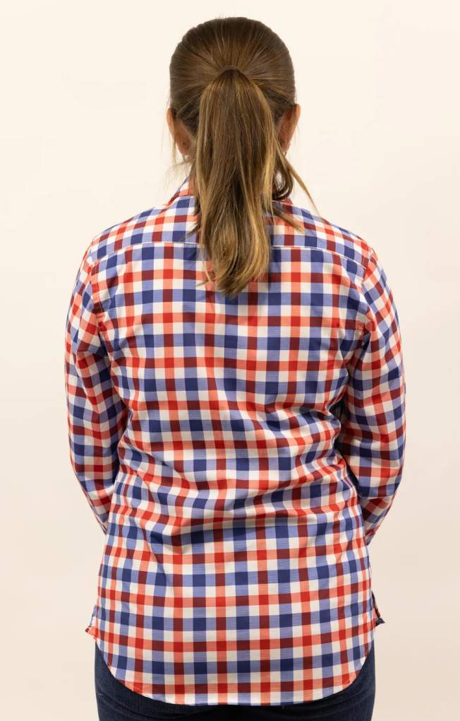 Grovers Ladies Cathy Arena Red/Navy/White Check Shirt