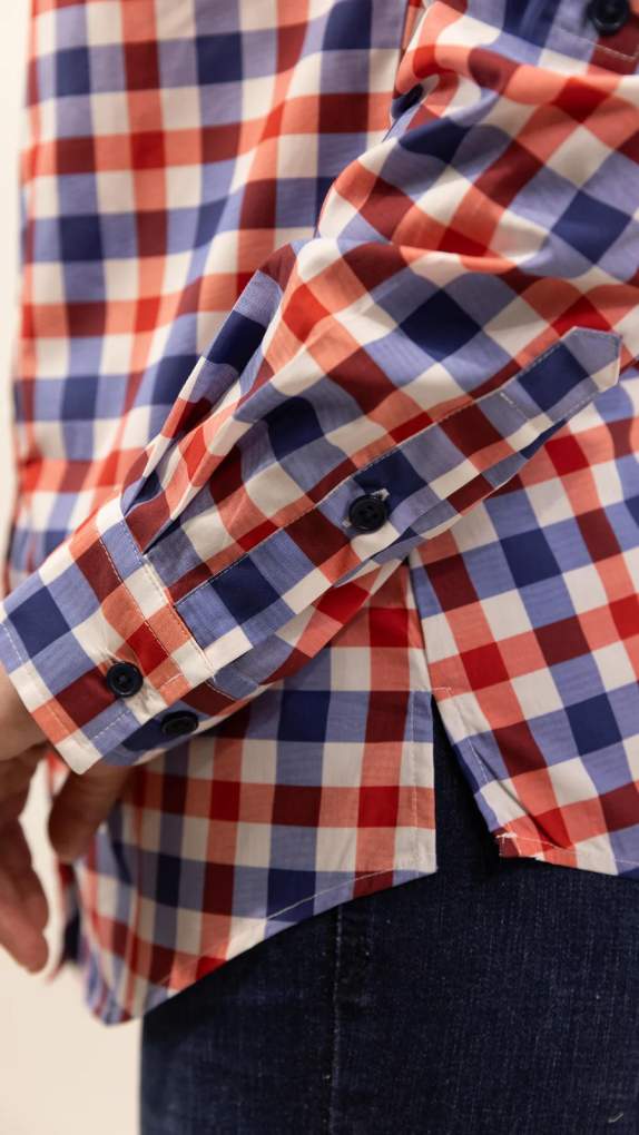 Grovers Ladies Cathy Arena Red/Navy/White Check Shirt