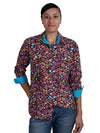 JCA Ladies Abbey Black Wildflowers Workshirt