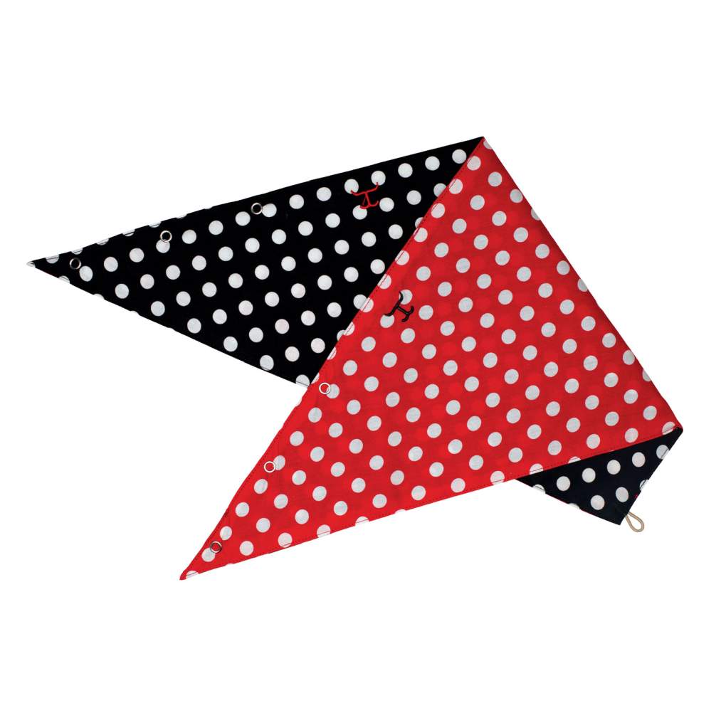 JCA Carlee Black Polka Dot/Red Polka Dot Double Sided Scarf