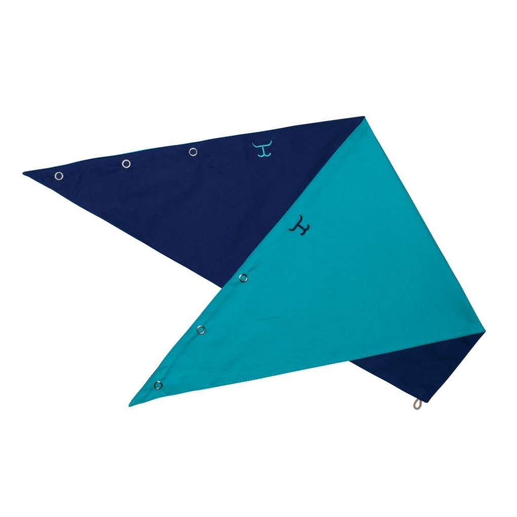 JCA Carlee Cobalt/Turquoise Double Side Scarf