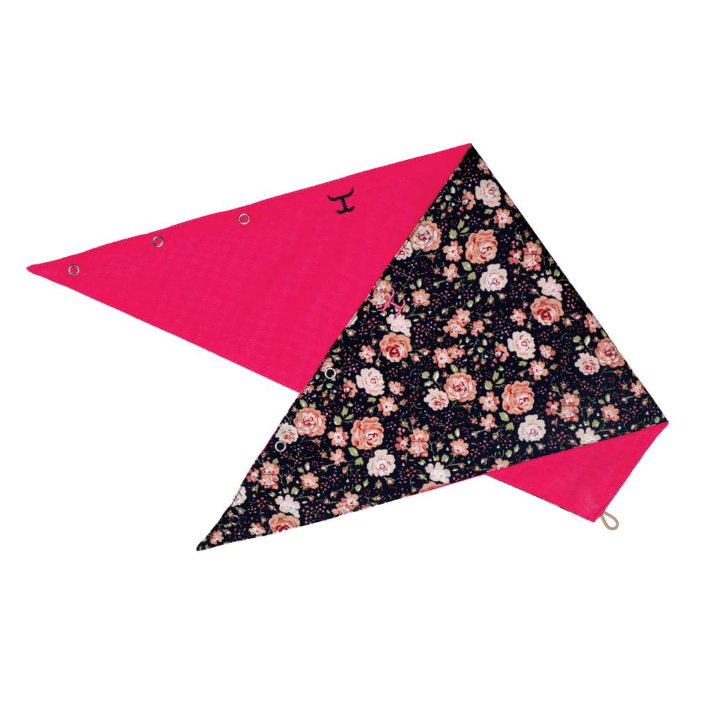 JCA Carlee Navy Peonies/Hot Pink Double Sided Scarf