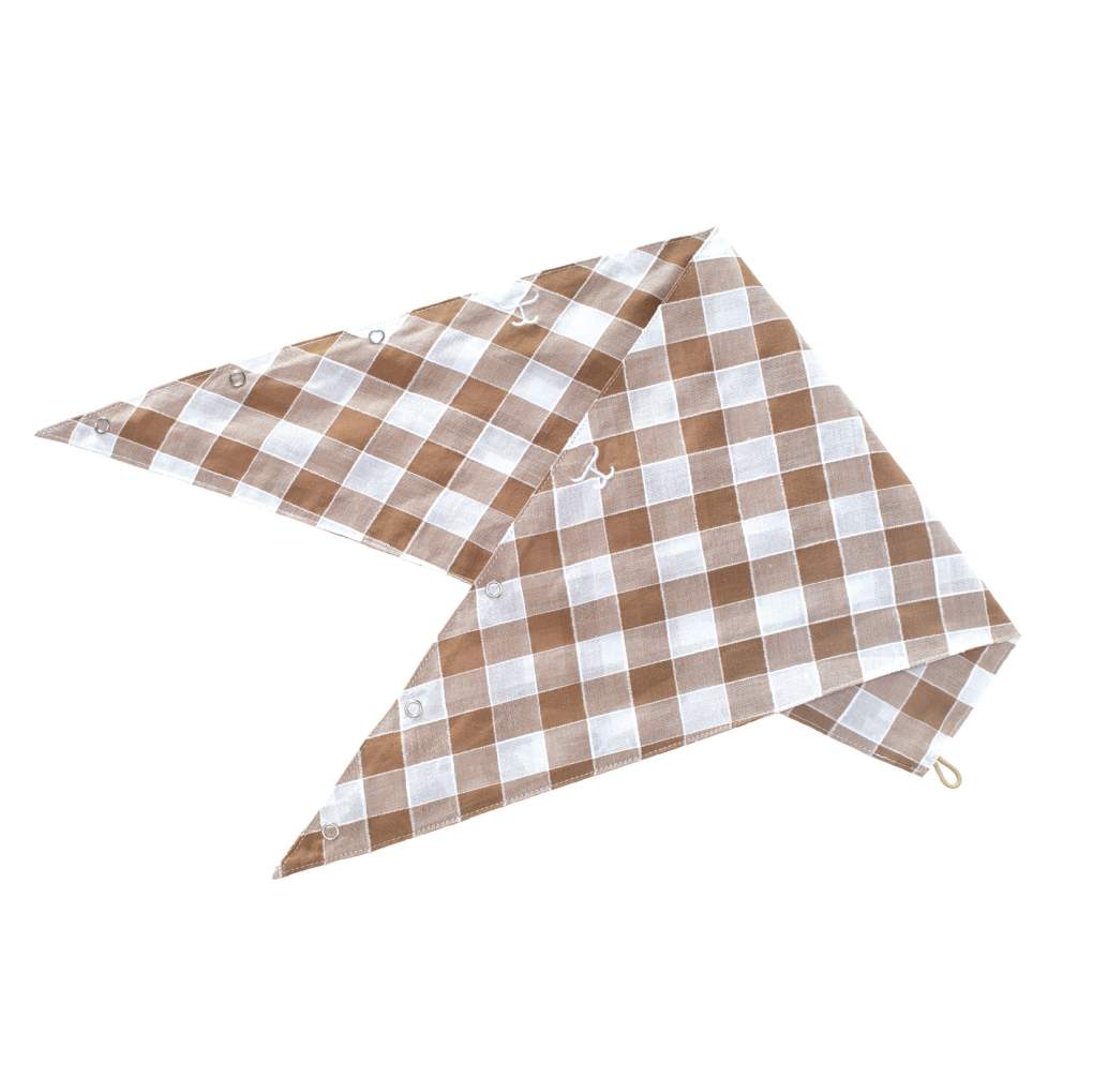 JCA Carlee Tan/White Check Double Sided Scarf