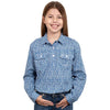 JCA Girls Harper Indigo Mini Floral Workshirt