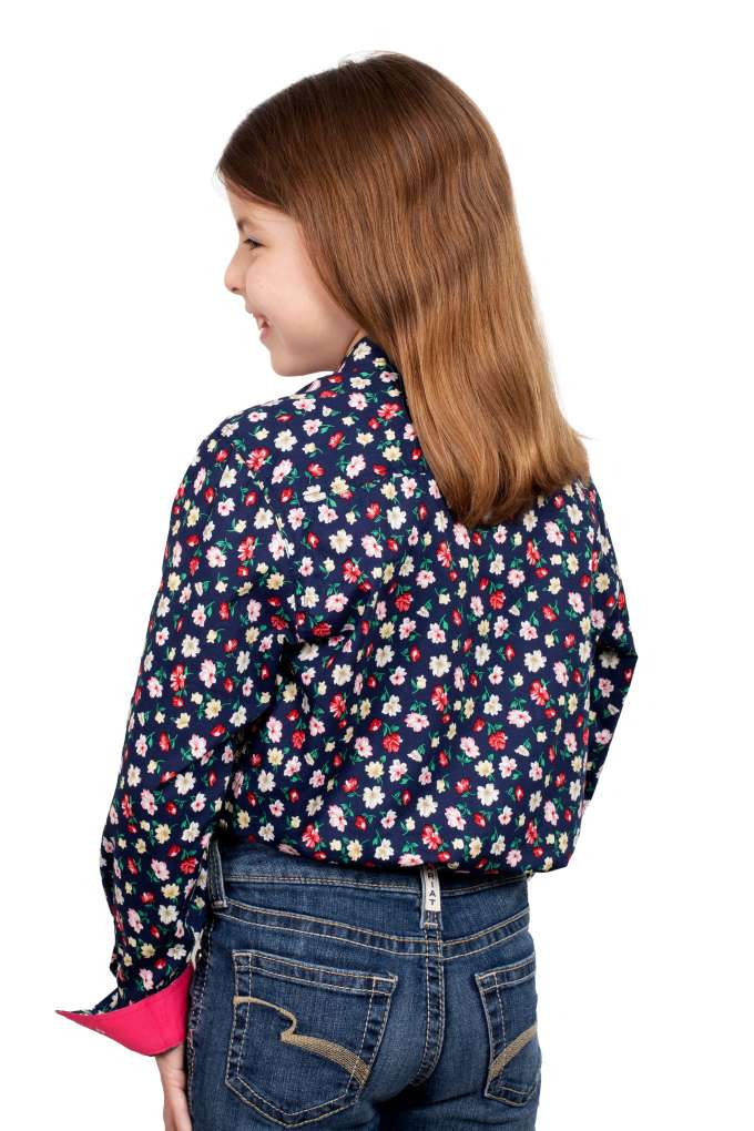 Jca Girls Harper Navy Floral Shirt