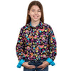 JCA Girls Harper Navy Neon Butterfly Workshirt