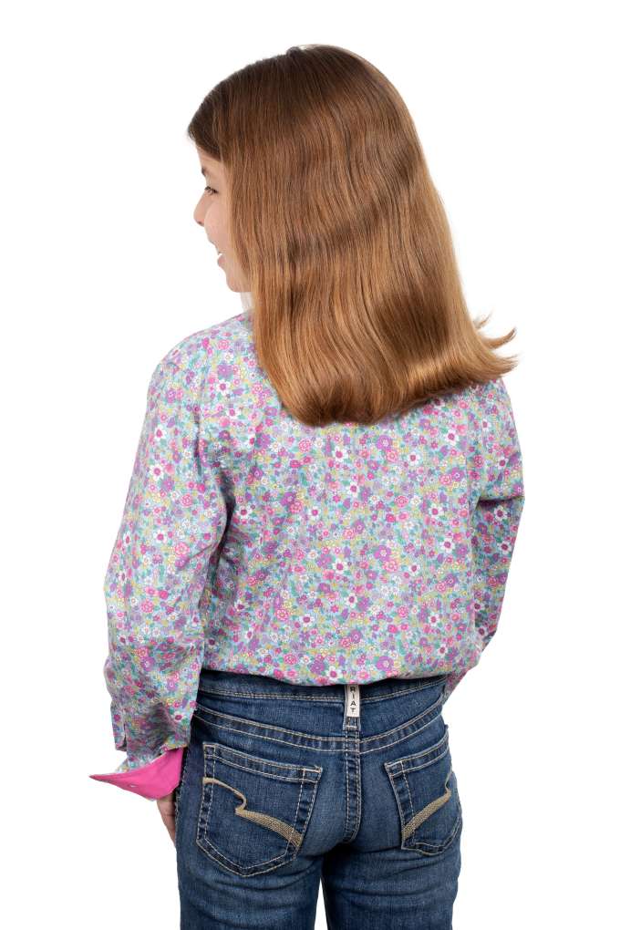Jca Girls Harper Sky Mini Floral Shirt