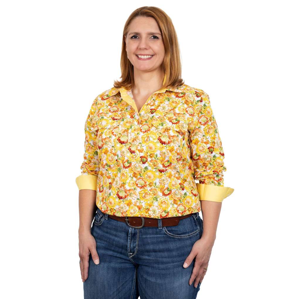 JCA Ladies Georgie White Sunflowers Workshirt