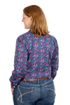 Jca Ladies Abbey Purple Paisley Full Button Shirt