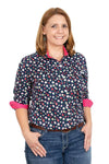 Jca Ladies Georgie Navy Floral Shirt