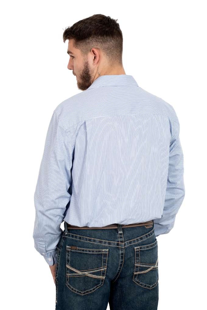 Jca Mens Austin Navy/White Pin Stripe Full Button Shirt