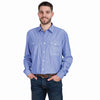 JCA Mens Evan Striped Bamboo Workshirt Blue/White