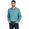 JCA Mens Evan Striped Bamboo Workshirt Green/White