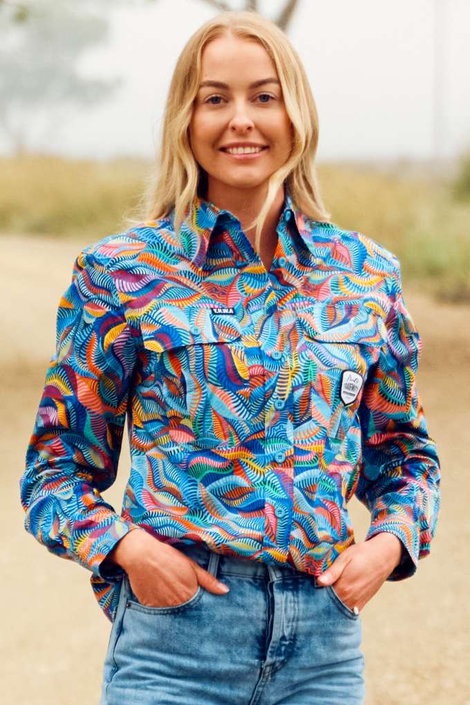 TradeMutt Ladies Snazzy Full Button L/S Workshirt