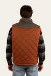 Ringers Western Mens McKinlay Puffer Vest - Tobacco/Charcoal