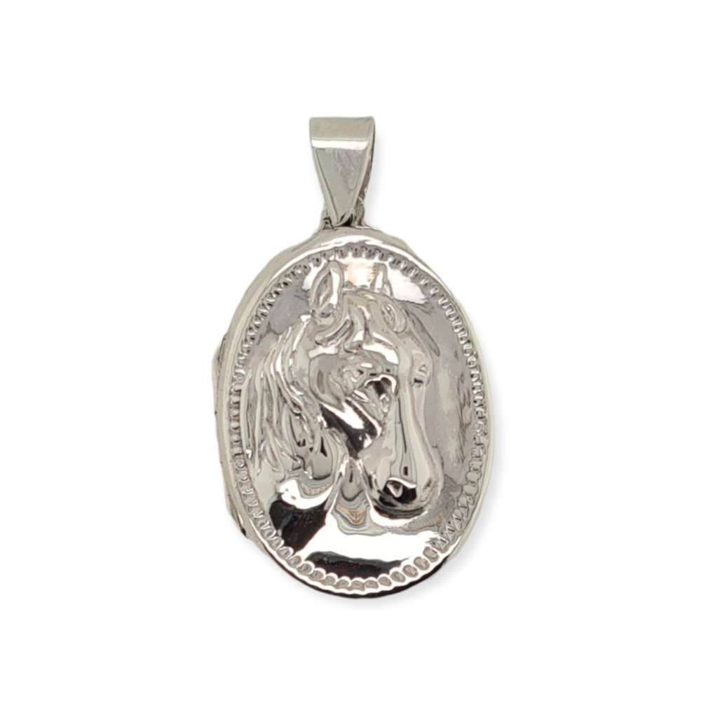 MCJ Locket S/S Oval Horse With Chain