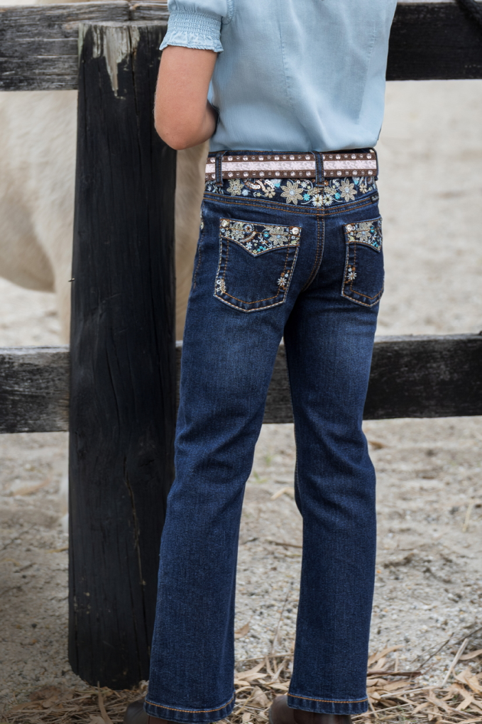 Pure Western Girls Blossom Jeans Evening Sky