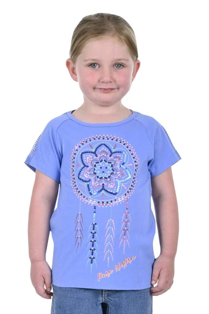 Pure Western Girls Indigo Raglan Tee