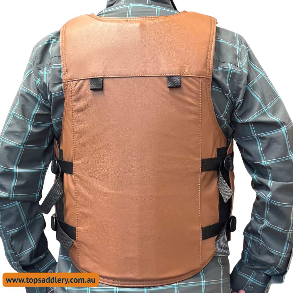 Ride Right PR8 Pro Rider Leather Bull Rider Vest