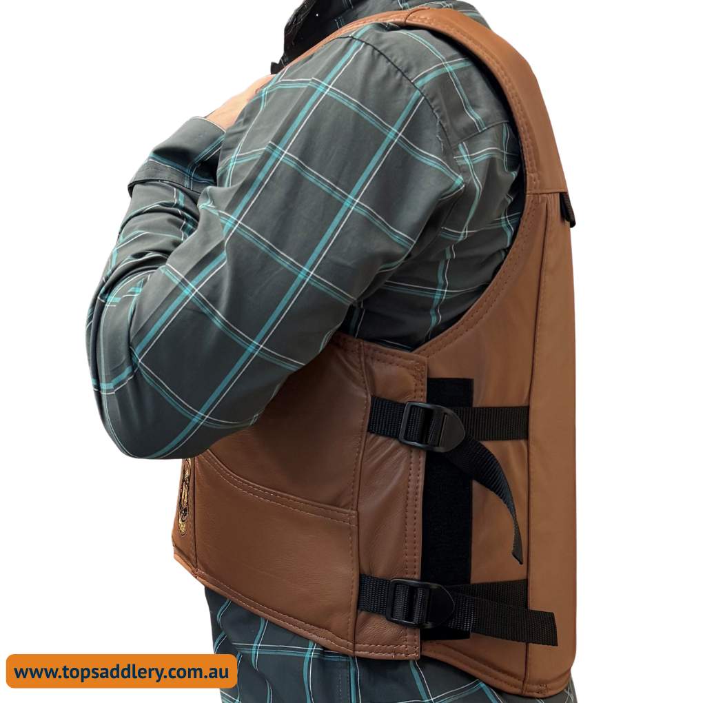 Ride Right PR8 Pro Rider Leather Bull Rider Vest