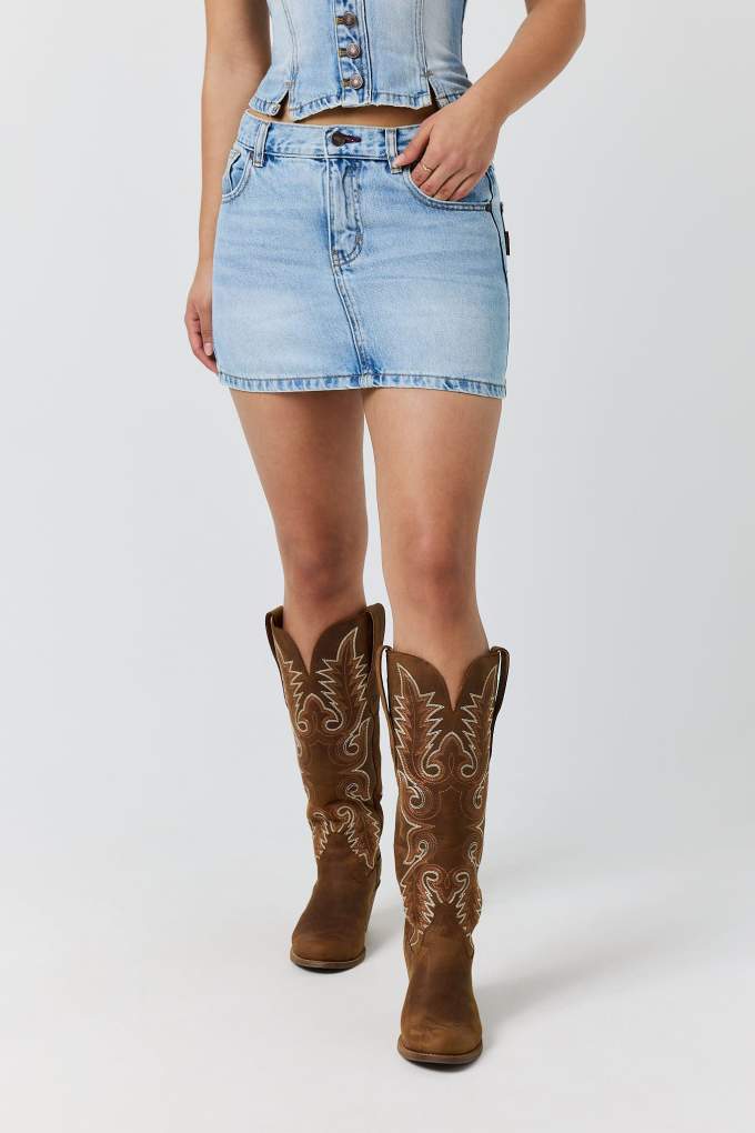 Ringers Western Ladies Dani Mini Skirt Vintage Light Blue