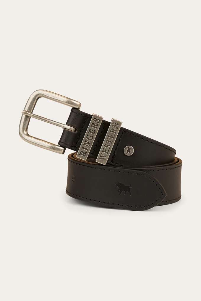 Ringers Western Mens James Belt Black/Silver