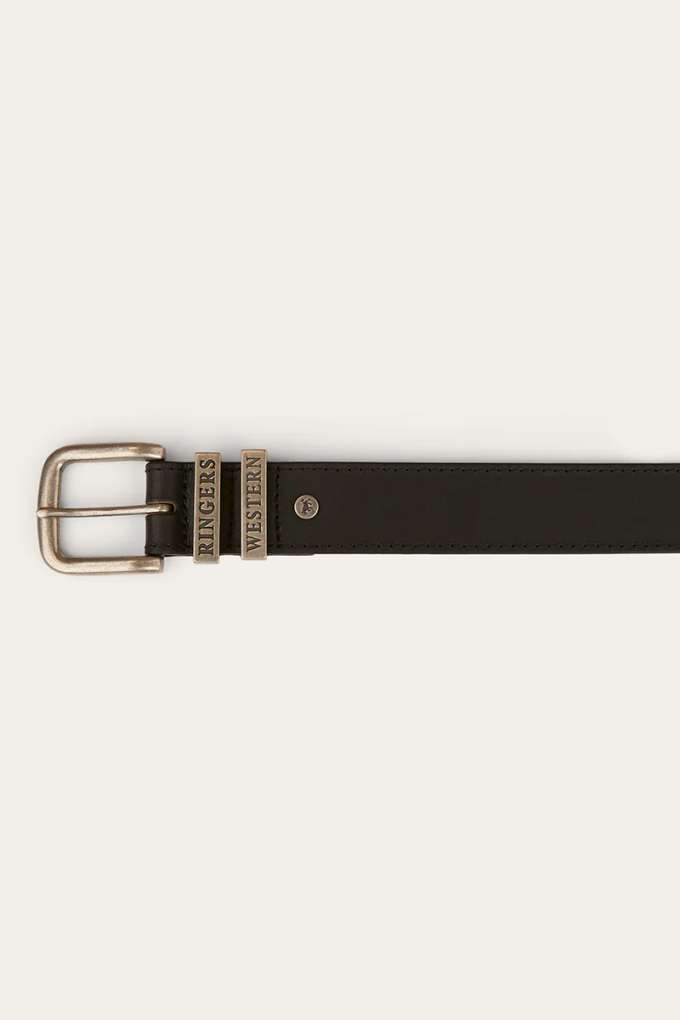 Ringers Western Mens James Belt Black/Silver