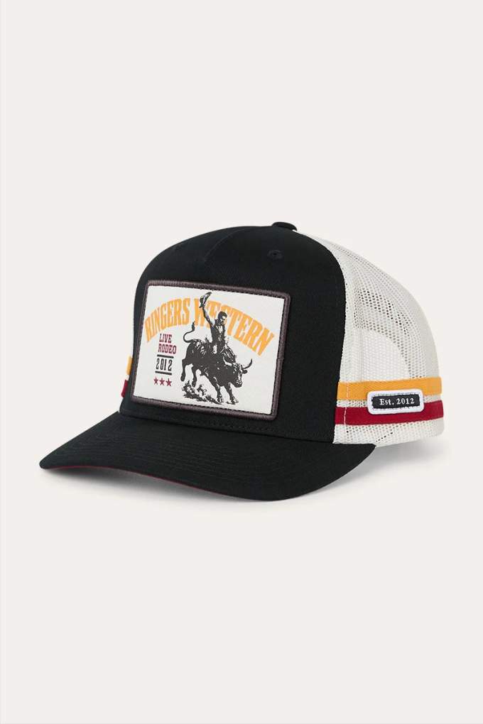 Ringers Western Live Rodeo Black/Off White Trucker Cap