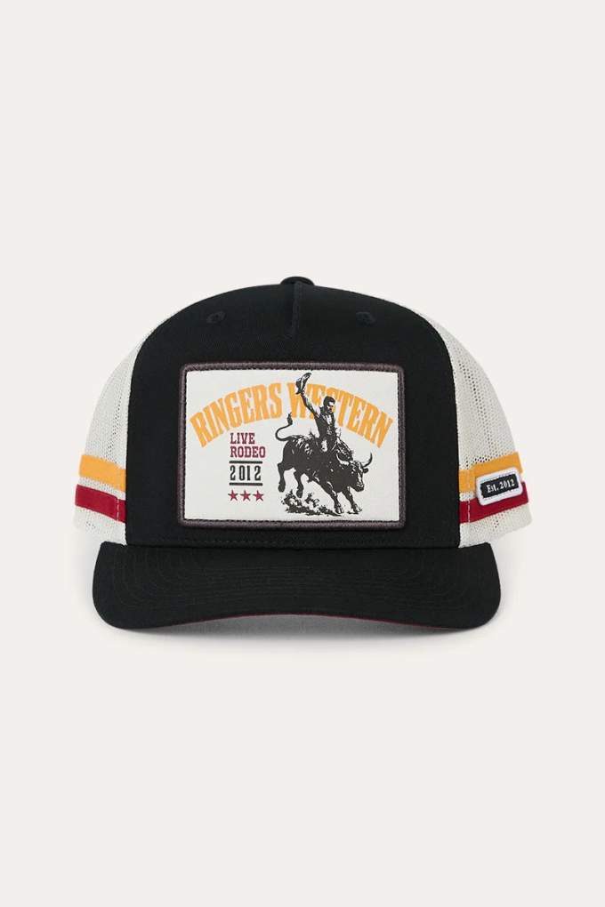 Ringers Western Live Rodeo Black/Off White Trucker Cap