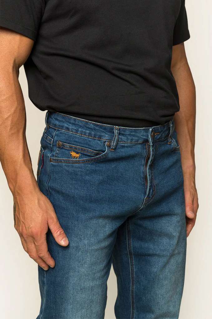 Ringers Western Mens Sturt Relaxed Jeans Mid Blue