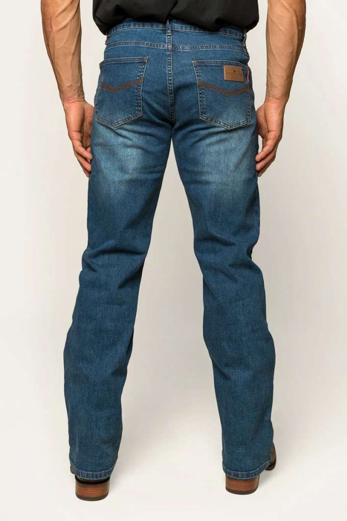 Ringers Western Mens Sturt Relaxed Jeans Mid Blue