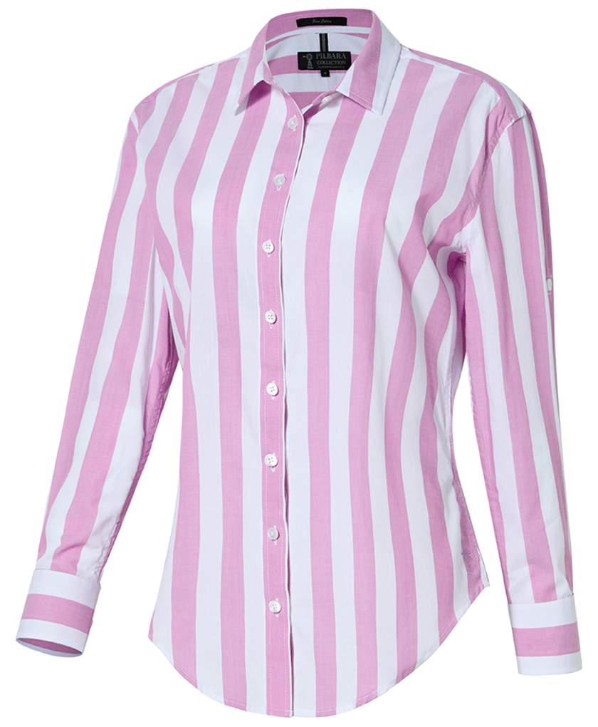 Ritemate Pilbara Ladies Jacquelin Crocus/White Striped Classic Shirt
