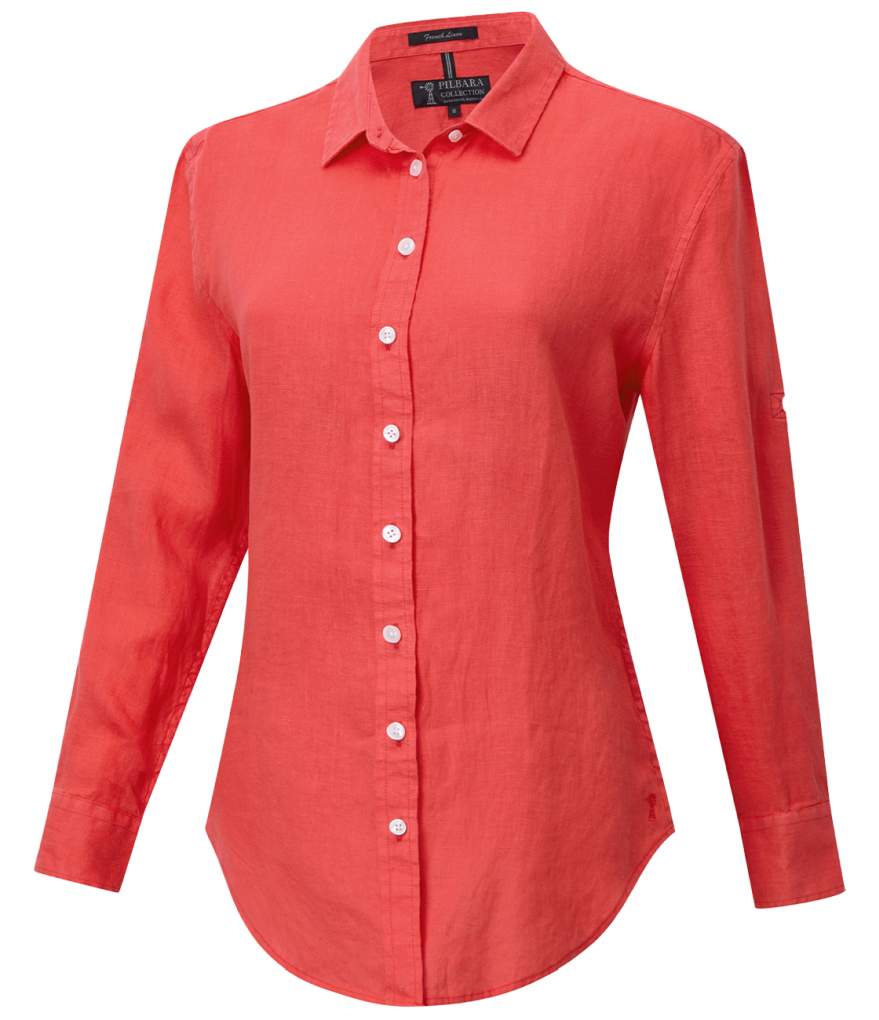 Pilbara Ladies Florence Linen Hibiscus Shirt