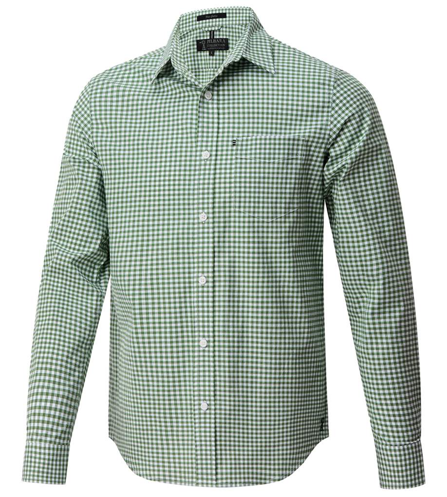 Ritemate Pilbara Mens Gingham Green/White Shirt