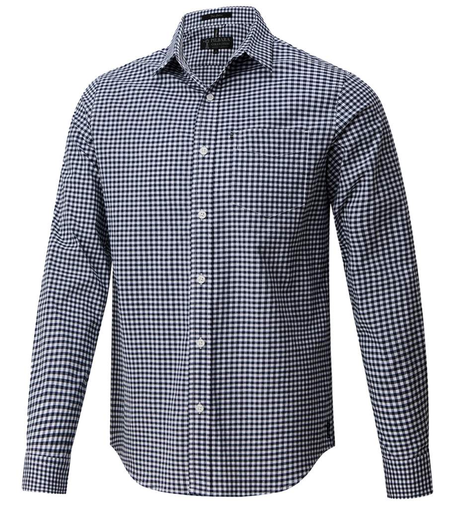 Ritemate Pilbara Mens Gingham Navy/White Shirt