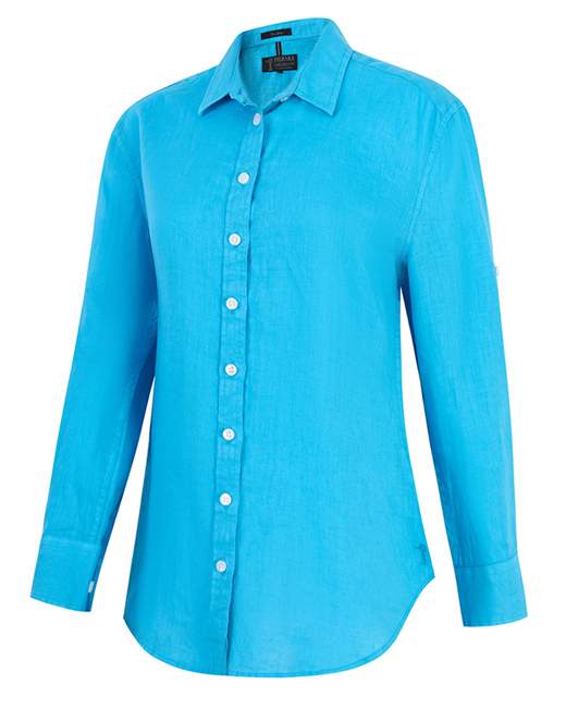 Pilbara Ladies Florence Linen Atoll Swiss Tab Shirt
