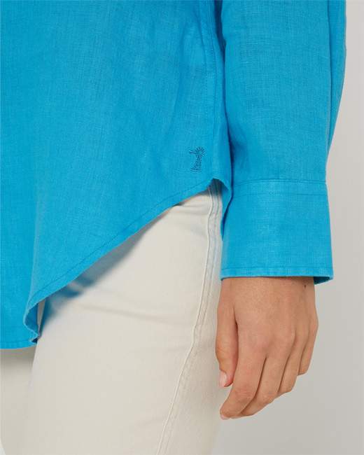 Pilbara Ladies Florence Linen Atoll Swiss Tab Shirt