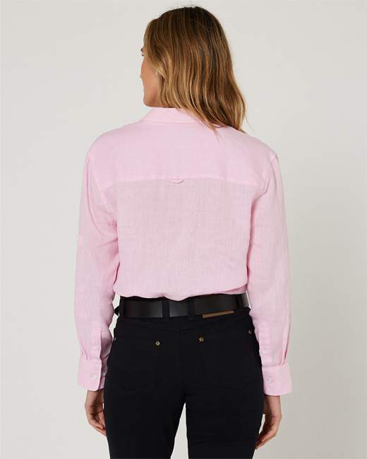 Pilbara Ladies Florence Linen Shirt Pink