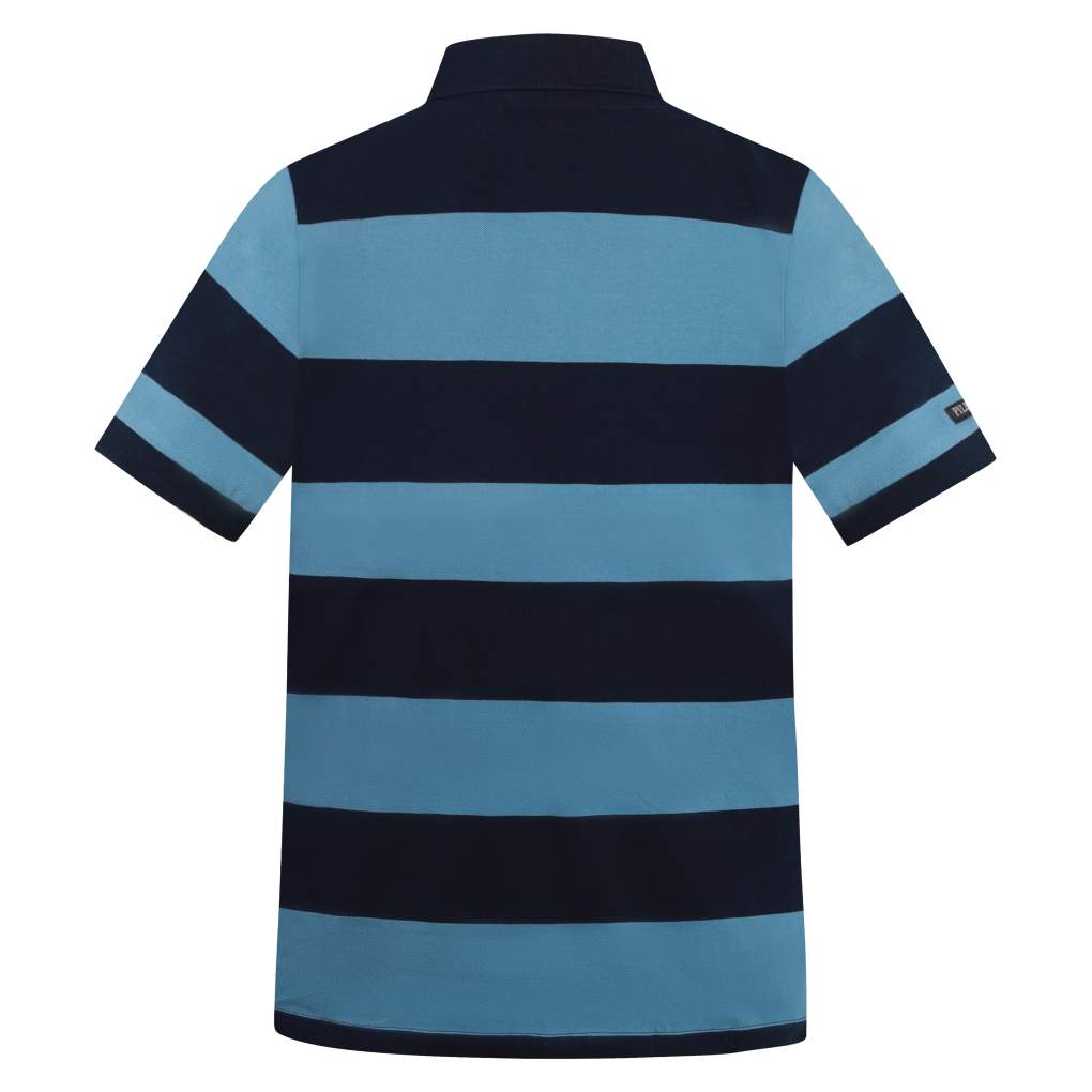 Ritemate Pilbara Mens Striped Slate/Navy Polo