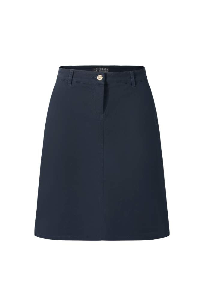 Pilbara Ladies Daphne Chino A-Line Skirt Ink Navy