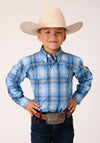 Roper Boys Amarillo Blue Plaid Shirt