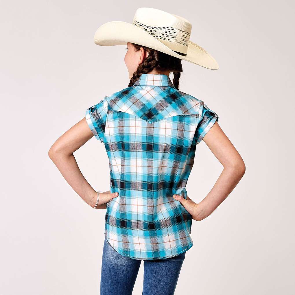 Roper Girls Amarillo 81278111 Short Sleeve Plaid Shirt