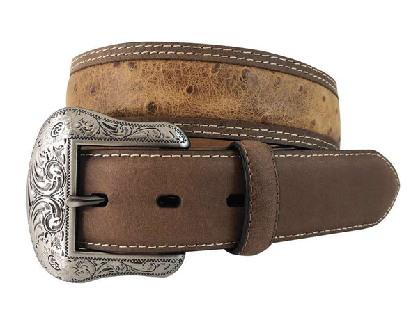 Brown Ostrich Print Belt