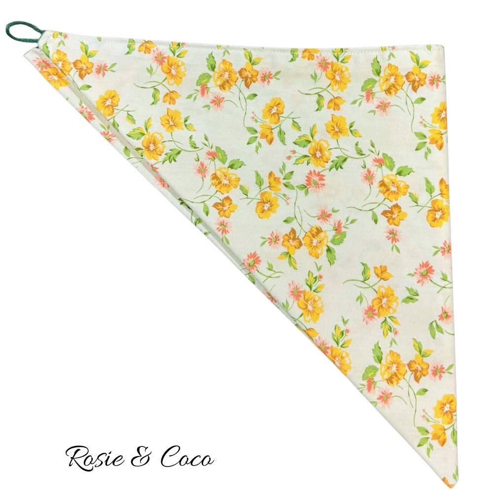 Rosie & Coco Scarf Cream With Large Yellow Flowers