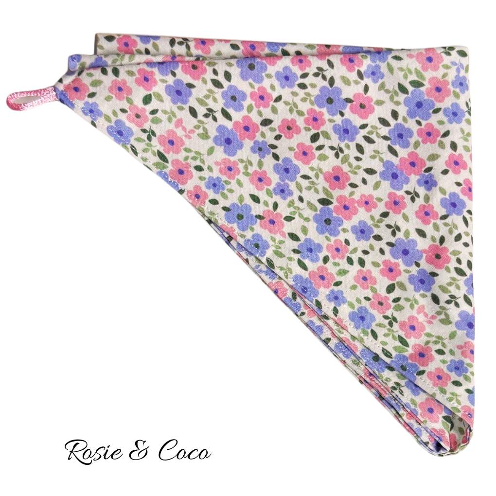 Rosie & Coco Scarf Pink & Blue Flowers