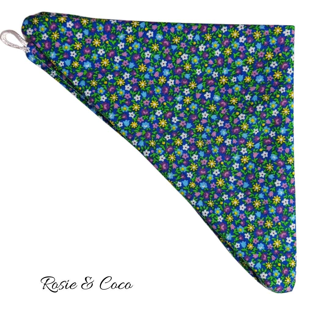Rosie &amp; Coco Scarf  Navy With Small Purple Flowers