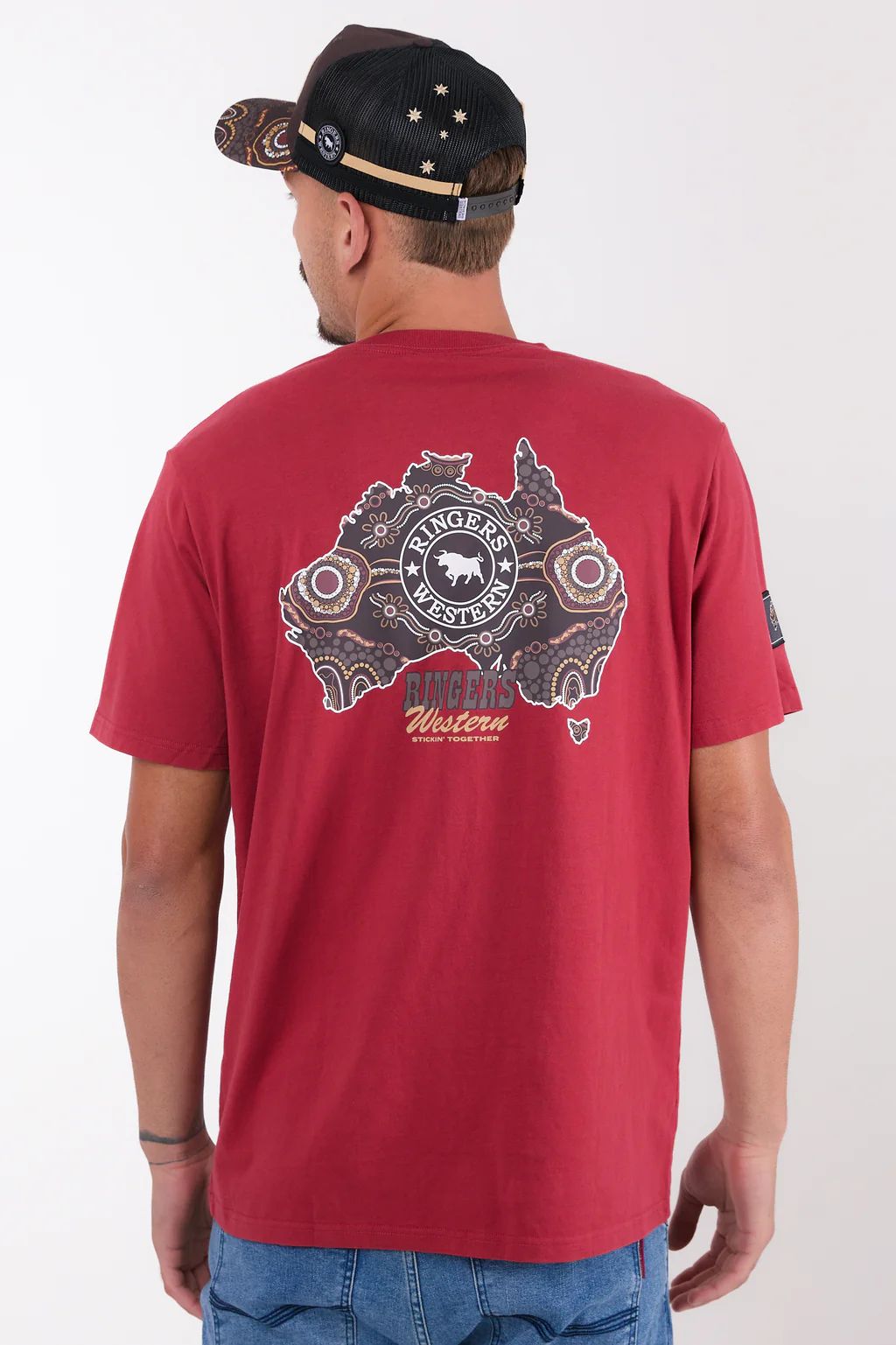 Ringers Western Mens Garbala Tee Brick Red